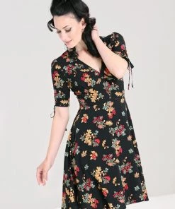 Clothing Hell Bunny Aurelia Mid Dress Autumn Fall Acorn Print