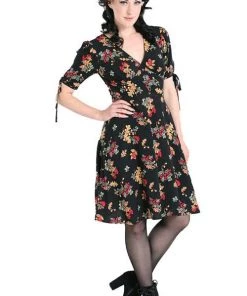 Clothing Hell Bunny Aurelia Mid Dress Autumn Fall Acorn Print
