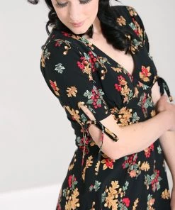 Clothing Hell Bunny Aurelia Mid Dress Autumn Fall Acorn Print 18 Clothing Hell Bunny Aurelia Mid Dress Autumn Fall Acorn Print