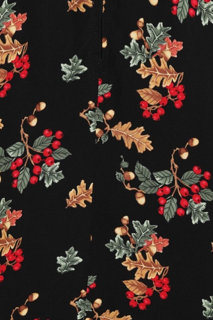 Clothing Hell Bunny Aurelia Mid Dress Autumn Fall Acorn Print 9 Clothing Hell Bunny Aurelia Mid Dress Autumn Fall Acorn Print