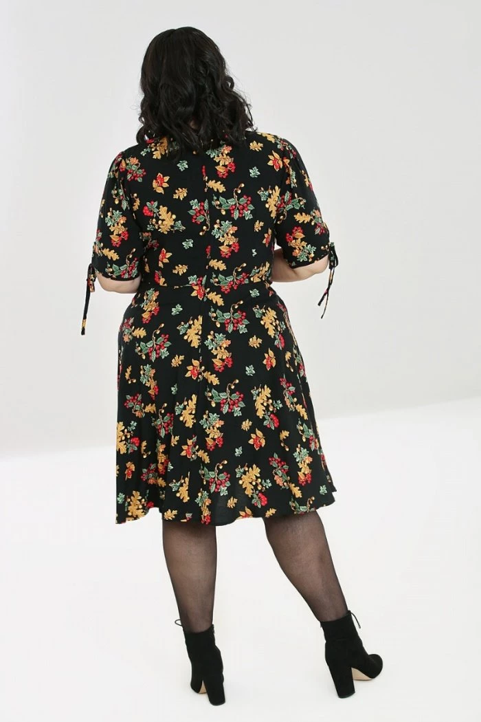 Clothing Hell Bunny Aurelia Mid Dress Autumn Fall Acorn Print 14 Clothing Hell Bunny Aurelia Mid Dress Autumn Fall Acorn Print