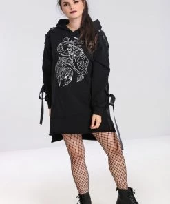 Hell Bunny Medusa Oversized Hoodie Dress Loungewear Collection