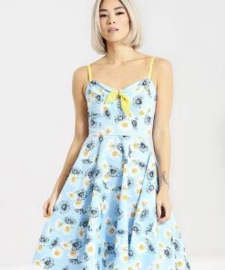 New Arrivals And Restocks Hell Bunny Daisy Mid Dress Floral Light Blue