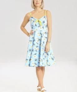 New Arrivals And Restocks Hell Bunny Daisy Mid Dress Floral Light Blue