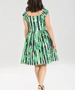 Hell Bunny Solana Mid Dress Striped And Tropical Leaves 18 Hell Bunny Solana Mid Dress Striped And Tropical Leaves
