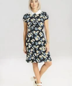 Hell Bunny Daisy Mini Dress Floral Black With Detailed Collar New Arrivals And Restocks