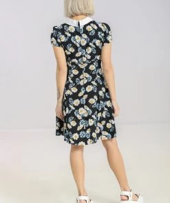 Hell Bunny Daisy Mini Dress Floral Black With Detailed Collar New Arrivals And Restocks