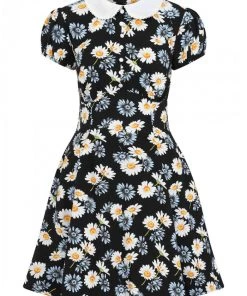 Hell Bunny Daisy Mini Dress Floral Black With Detailed Collar New Arrivals And Restocks