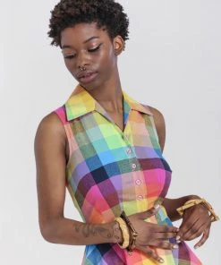 New Arrivals And Restocks Hell Bunny Lucia 50's Dress Sleeveless Rainbow Check Tartan 13 New Arrivals And Restocks Hell Bunny Lucia 50's Dress Sleeveless Rainbow Check Tartan