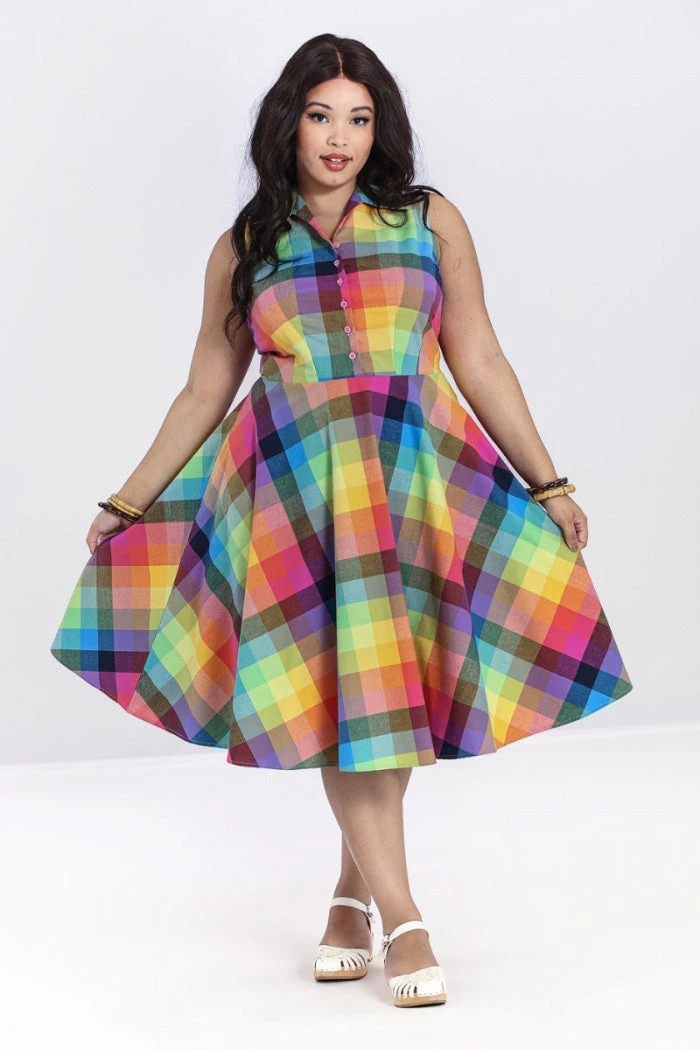 New Arrivals And Restocks Hell Bunny Lucia 50's Dress Sleeveless Rainbow Check Tartan 6 New Arrivals And Restocks Hell Bunny Lucia 50's Dress Sleeveless Rainbow Check Tartan