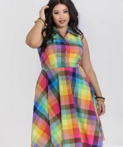 New Arrivals And Restocks Hell Bunny Lucia 50's Dress Sleeveless Rainbow Check Tartan 16 New Arrivals And Restocks Hell Bunny Lucia 50's Dress Sleeveless Rainbow Check Tartan