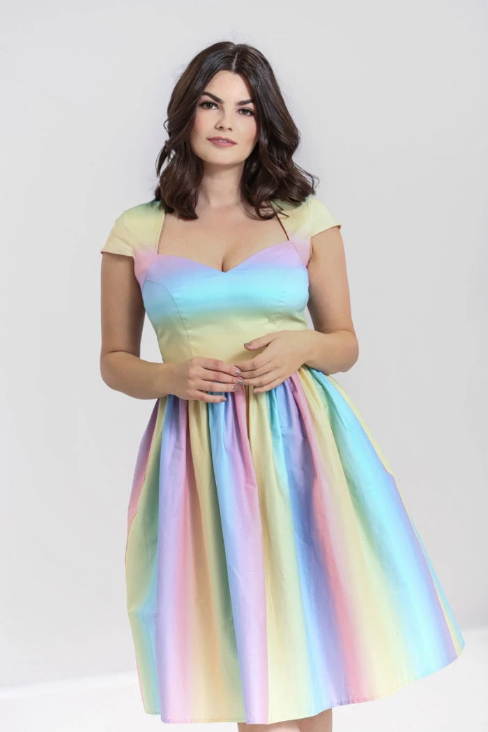 Hell Bunny Halo 50's Dress Pastel Rainbow New Arrivals And Restocks 2 Hell Bunny Halo 50's Dress Pastel Rainbow New Arrivals And Restocks