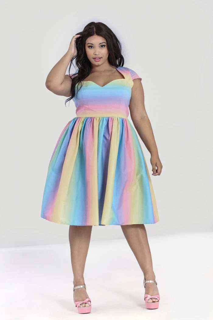 Hell Bunny Halo 50's Dress Pastel Rainbow New Arrivals And Restocks 6 Hell Bunny Halo 50's Dress Pastel Rainbow New Arrivals And Restocks
