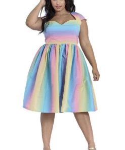 Hell Bunny Halo 50's Dress Pastel Rainbow New Arrivals And Restocks