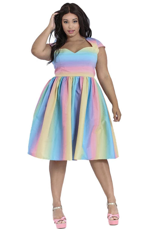 Hell Bunny Halo 50's Dress Pastel Rainbow New Arrivals And Restocks 1 Hell Bunny Halo 50's Dress Pastel Rainbow New Arrivals And Restocks