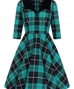 New Arrivals And Restocks Hell Bunny Beryl Mid Dress 3/4 Sleeves Black And Green Tartan 23 New Arrivals And Restocks Hell Bunny Beryl Mid Dress 3/4 Sleeves Black And Green Tartan