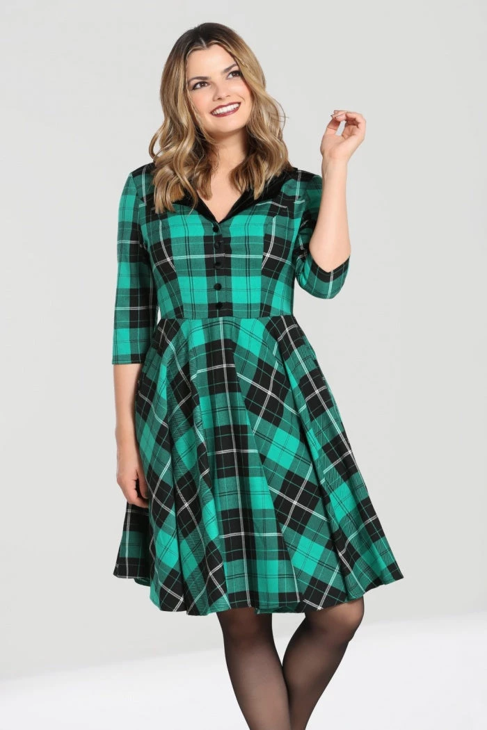 New Arrivals And Restocks Hell Bunny Beryl Mid Dress 3/4 Sleeves Black And Green Tartan 7 New Arrivals And Restocks Hell Bunny Beryl Mid Dress 3/4 Sleeves Black And Green Tartan
