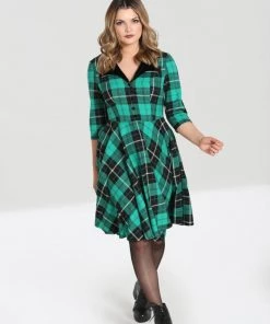 New Arrivals And Restocks Hell Bunny Beryl Mid Dress 3/4 Sleeves Black And Green Tartan 21 New Arrivals And Restocks Hell Bunny Beryl Mid Dress 3/4 Sleeves Black And Green Tartan