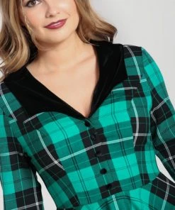 New Arrivals And Restocks Hell Bunny Beryl Mid Dress 3/4 Sleeves Black And Green Tartan 18 New Arrivals And Restocks Hell Bunny Beryl Mid Dress 3/4 Sleeves Black And Green Tartan