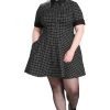 Hell Bunny Tate Mini Dress With Check And Piercing Details Grunge New Arrivals And Restocks