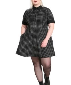 Hell Bunny Tate Mini Dress With Check And Piercing Details Grunge New Arrivals And Restocks