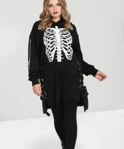 Hell Bunny Skeleton Oversized Hoodie Dress Loungewear Collection