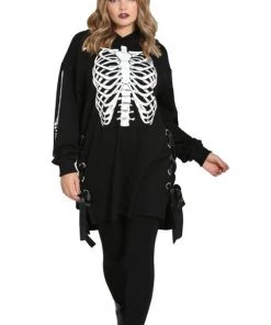 Hell Bunny Skeleton Oversized Hoodie Dress Loungewear Collection