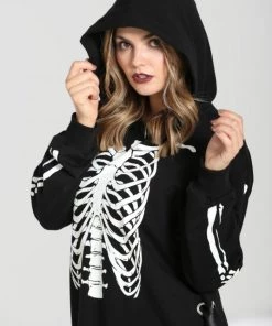 Hell Bunny Skeleton Oversized Hoodie Dress Loungewear Collection