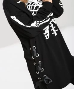 Hell Bunny Skeleton Oversized Hoodie Dress Loungewear Collection