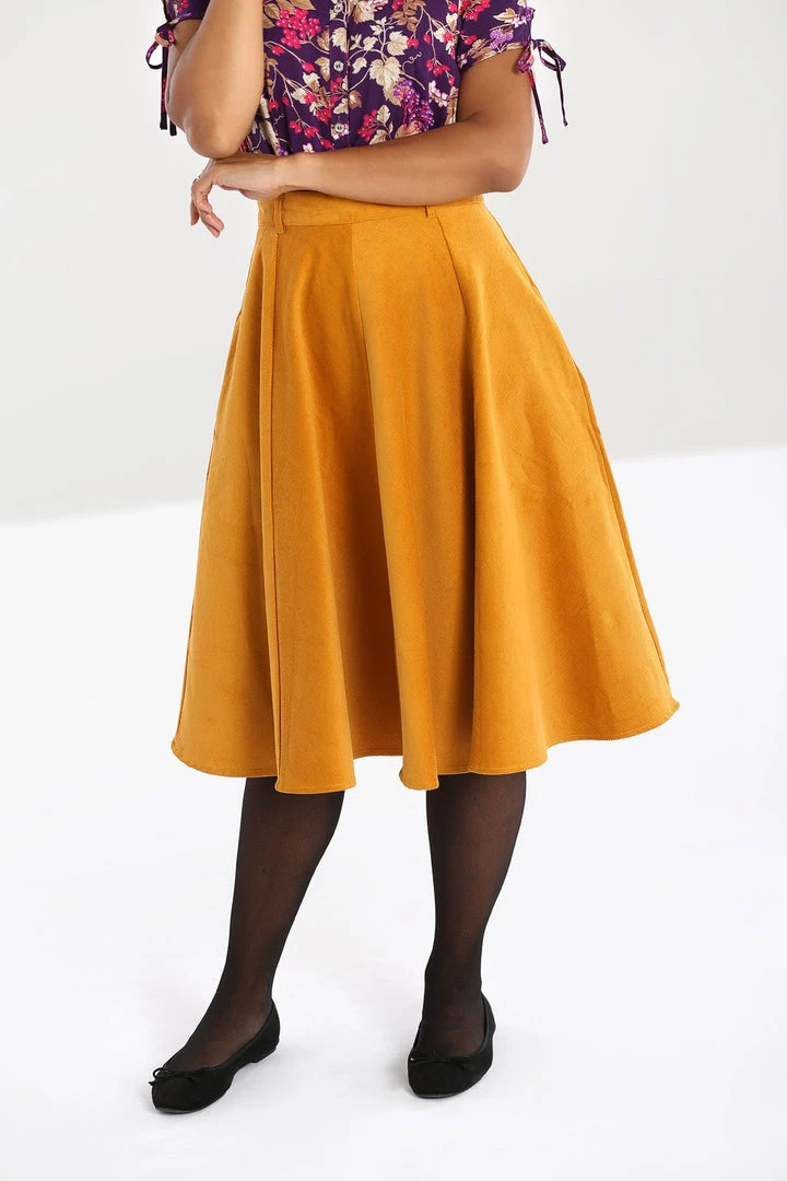 Clothing Hell Bunny Jefferson Skirt In Mustard 2 Clothing Hell Bunny Jefferson Skirt In Mustard