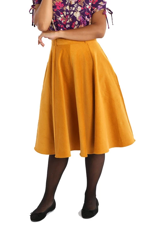Clothing Hell Bunny Jefferson Skirt In Mustard 1 Clothing Hell Bunny Jefferson Skirt In Mustard