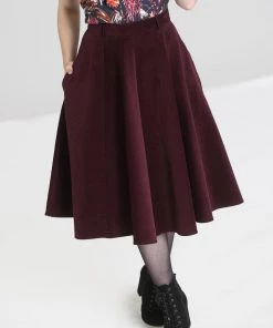 Hell Bunny Jefferson Skirt In Wine Clothing 9 Hell Bunny Jefferson Skirt In Wine Clothing