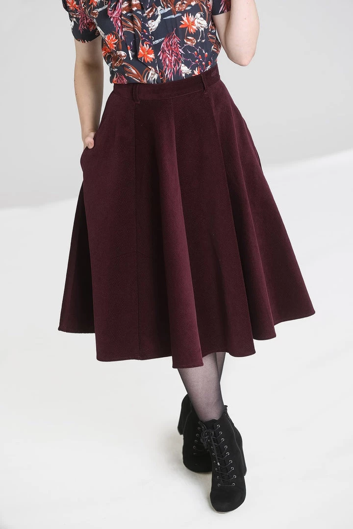 Hell Bunny Jefferson Skirt In Wine Clothing 3 Hell Bunny Jefferson Skirt In Wine Clothing