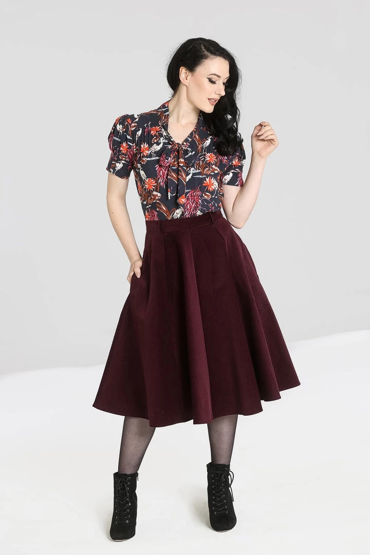 Hell Bunny Jefferson Skirt In Wine Clothing 2 Hell Bunny Jefferson Skirt In Wine Clothing
