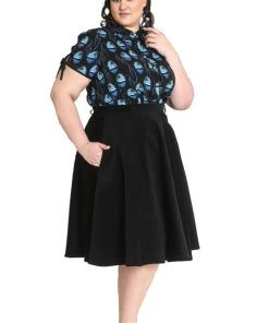 Hell Bunny Jefferson Skirt In Black Clothing