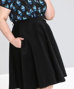 Hell Bunny Jefferson Skirt In Black Clothing