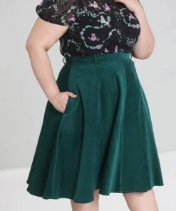 Hell Bunny Jefferson Skirt In Dark Green Clothing