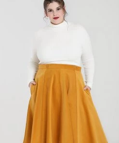 Clothing Hell Bunny Jefferson Skirt In Mustard 13 Clothing Hell Bunny Jefferson Skirt In Mustard