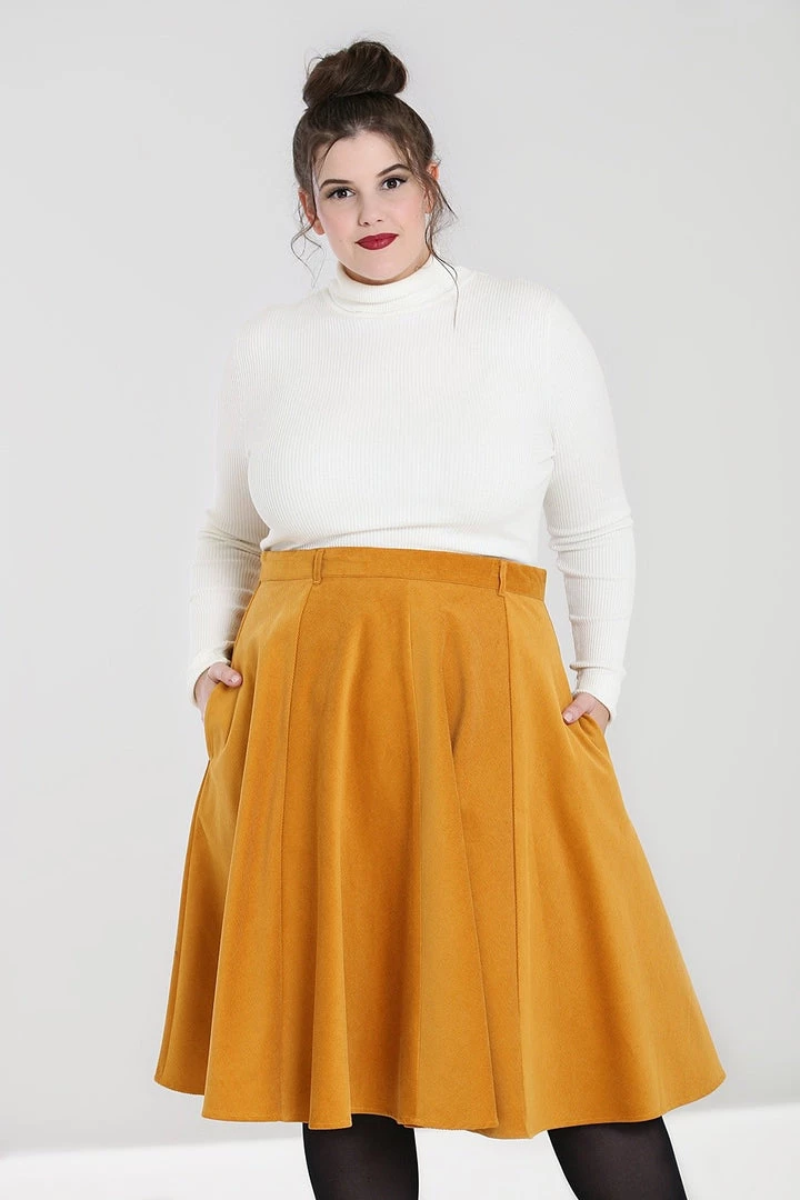 Clothing Hell Bunny Jefferson Skirt In Mustard 4 Clothing Hell Bunny Jefferson Skirt In Mustard