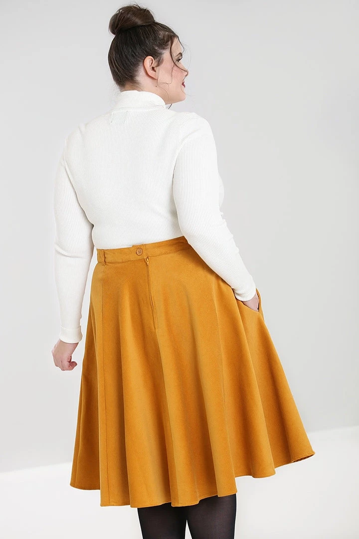 Clothing Hell Bunny Jefferson Skirt In Mustard 5 Clothing Hell Bunny Jefferson Skirt In Mustard
