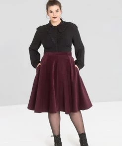 Hell Bunny Jefferson Skirt In Wine Clothing 11 Hell Bunny Jefferson Skirt In Wine Clothing