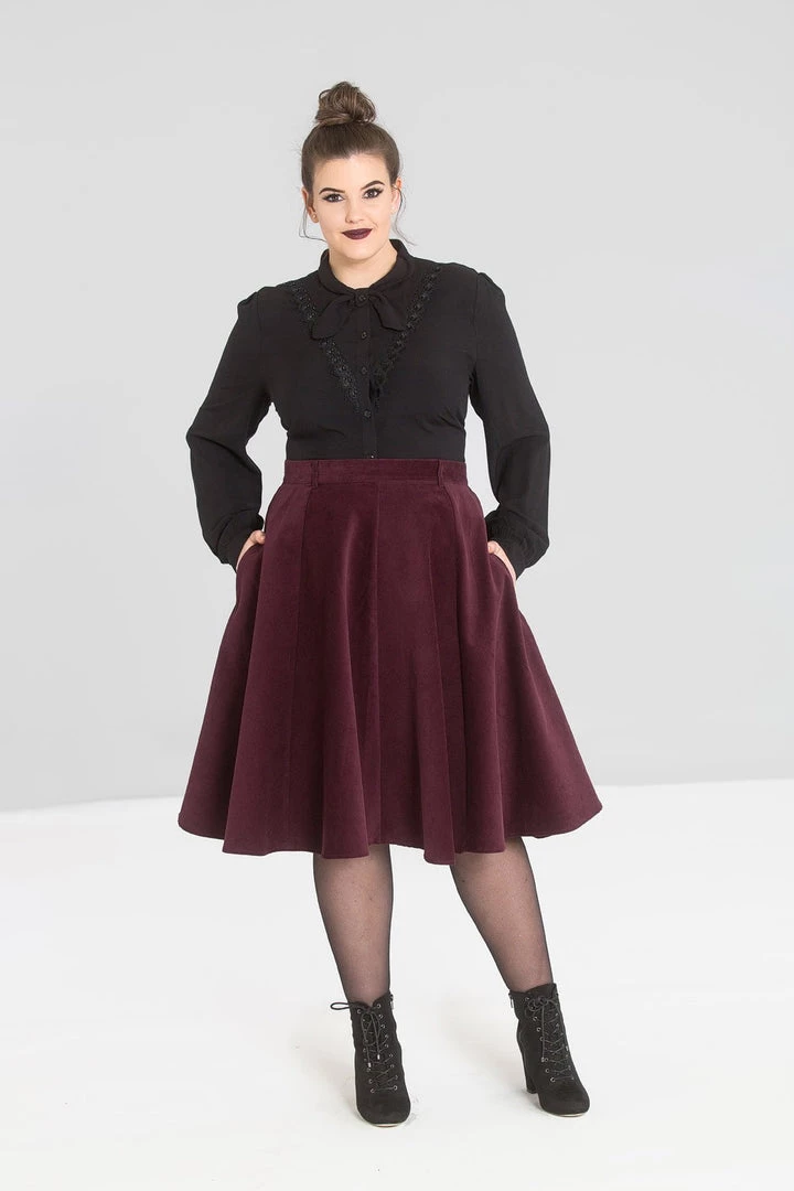 Hell Bunny Jefferson Skirt In Wine Clothing 5 Hell Bunny Jefferson Skirt In Wine Clothing