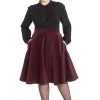 Hell Bunny Jefferson Skirt In Wine Clothing