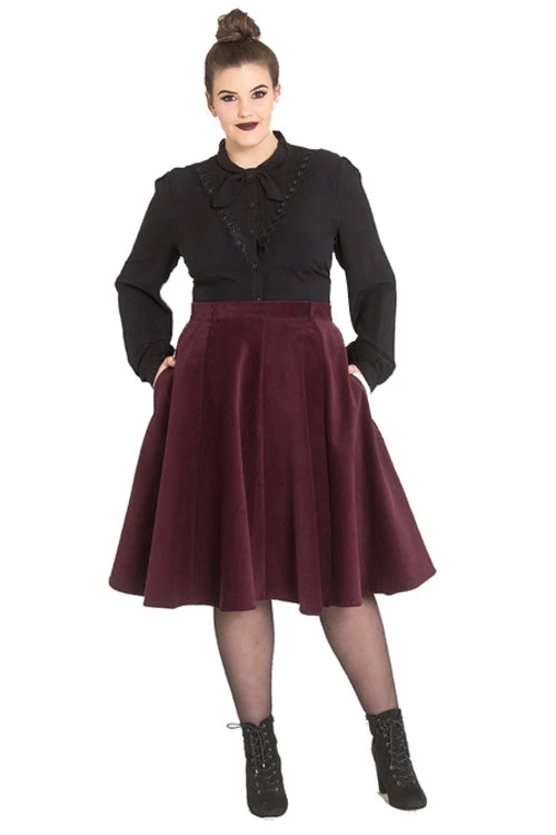 Hell Bunny Jefferson Skirt In Wine Clothing 1 Hell Bunny Jefferson Skirt In Wine Clothing
