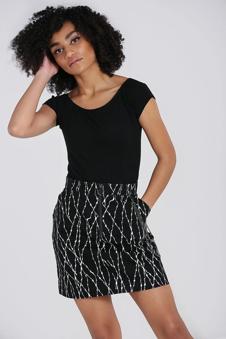 Hell Bunny Barbed Wire Mini Skirt Clothing 2 Hell Bunny Barbed Wire Mini Skirt Clothing