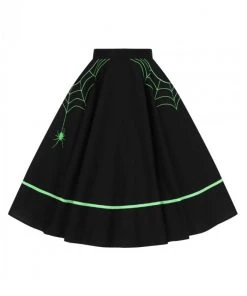 Hell Bunny Miss Muffet 50's Skirt In Black With Green Trims 13 Hell Bunny Miss Muffet 50's Skirt In Black With Green Trims