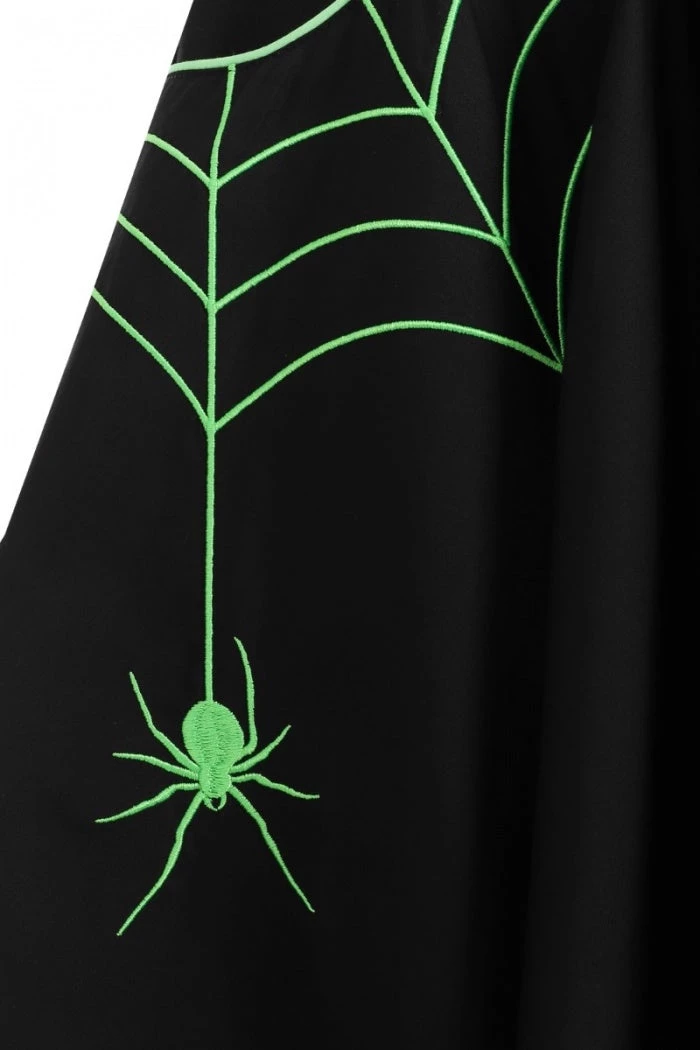 Hell Bunny Miss Muffet 50's Skirt In Black With Green Trims 6 Hell Bunny Miss Muffet 50's Skirt In Black With Green Trims