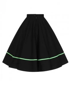 Hell Bunny Miss Muffet 50's Skirt In Black With Green Trims 15 Hell Bunny Miss Muffet 50's Skirt In Black With Green Trims