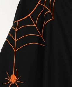 Clothing Hell Bunny Miss Muffet 50's Skirt In Black With Orange Trims 21 Clothing Hell Bunny Miss Muffet 50's Skirt In Black With Orange Trims