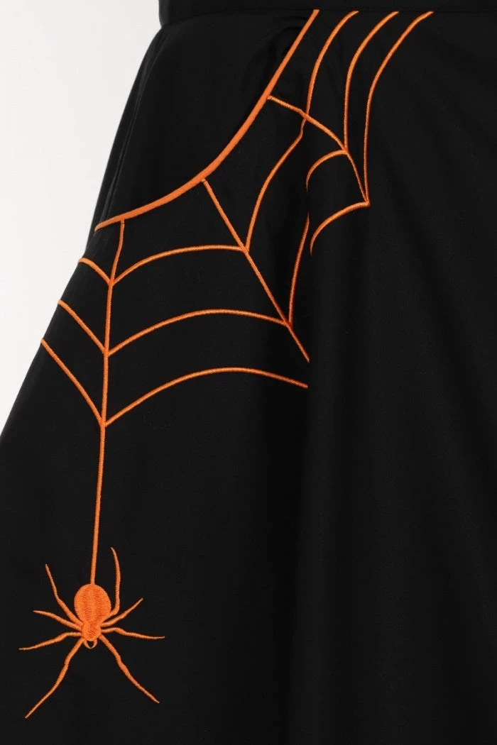 Clothing Hell Bunny Miss Muffet 50's Skirt In Black With Orange Trims 9 Clothing Hell Bunny Miss Muffet 50's Skirt In Black With Orange Trims